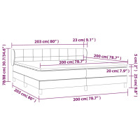 Produktbild för Ramsäng med madrass ljusgrå 200x200 cm tyg