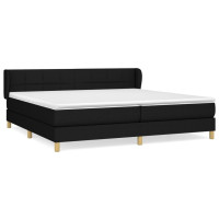 Produktbild för Ramsäng med madrass svart 200x200 cm tyg