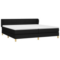 Produktbild för Ramsäng med madrass svart 200x200 cm tyg