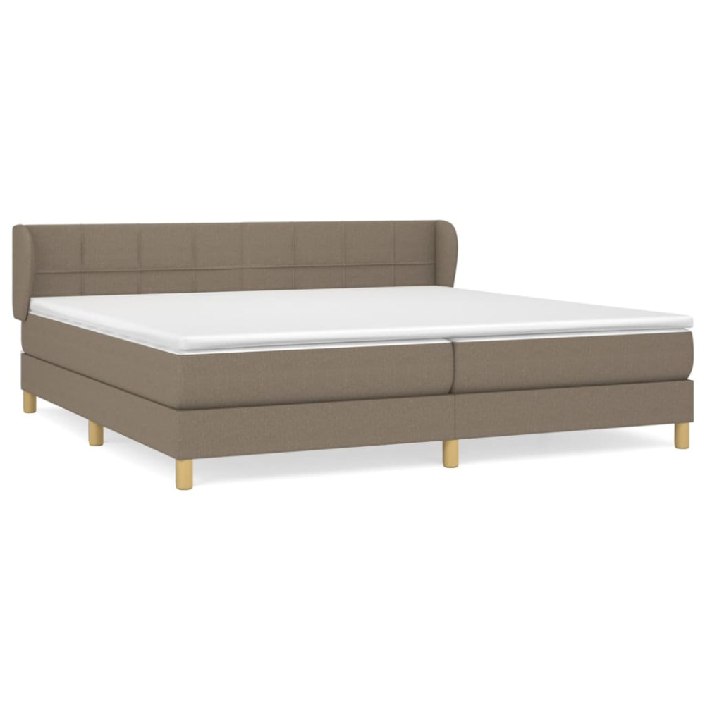 Produktbild för Ramsäng med madrass taupe 200x200 cm tyg
