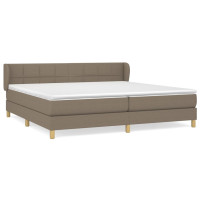 Produktbild för Ramsäng med madrass taupe 200x200 cm tyg