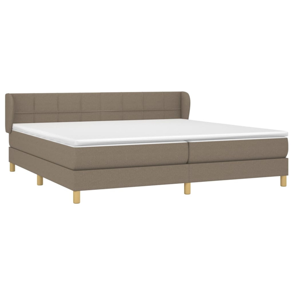 Produktbild för Ramsäng med madrass taupe 200x200 cm tyg