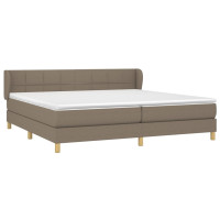 Produktbild för Ramsäng med madrass taupe 200x200 cm tyg