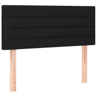 Produktbild för Ramsäng med madrass svart 90x200 cm tyg