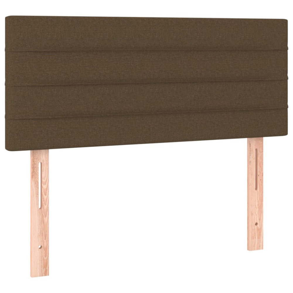 Produktbild för Ramsäng med madrass mörkbrun 100x200 cm tyg