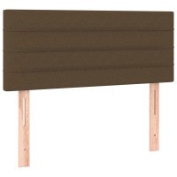 Produktbild för Ramsäng med madrass mörkbrun 100x200 cm tyg