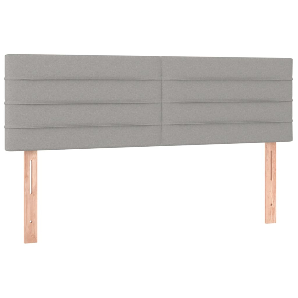 Produktbild för Ramsäng med madrass ljusgrå 140x190 cm tyg