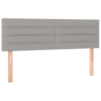 Produktbild för Ramsäng med madrass ljusgrå 140x190 cm tyg