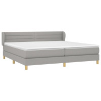 Produktbild för Ramsäng med madrass ljusgrå 200x200 cm tyg