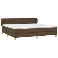 Produktbild för Ramsäng med madrass mörkbrun 200x200 cm tyg