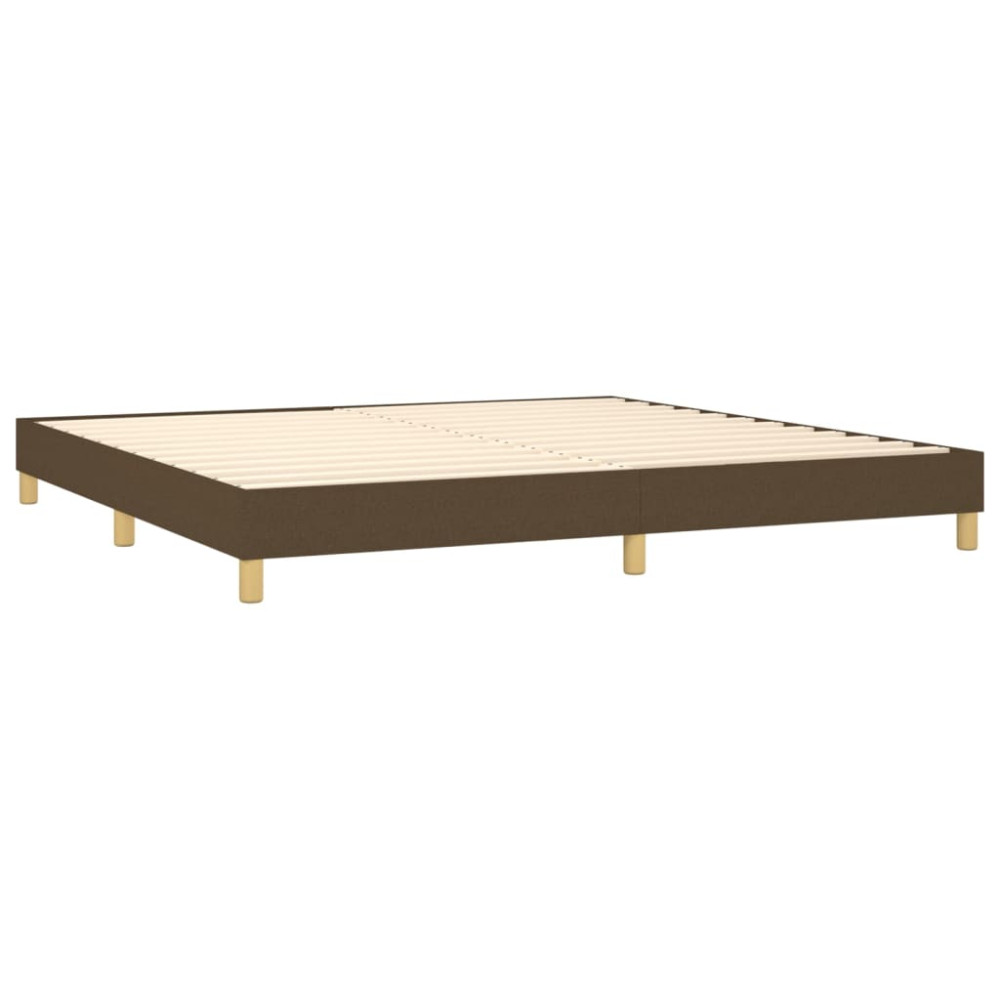 Produktbild för Ramsäng med madrass mörkbrun 200x200 cm tyg