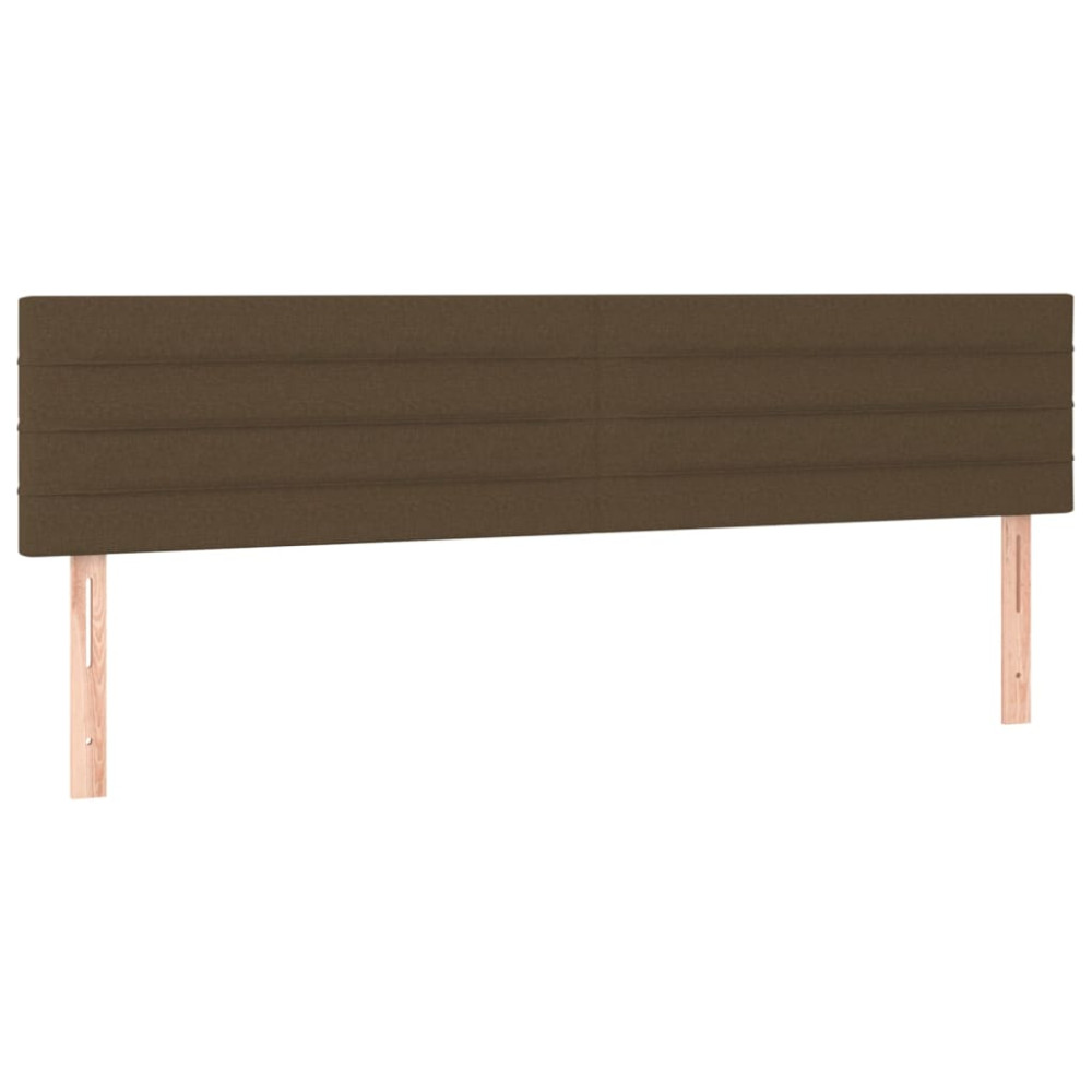 Produktbild för Ramsäng med madrass mörkbrun 200x200 cm tyg