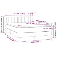 Produktbild för Ramsäng med madrass ljusgrå 140x200 cm tyg