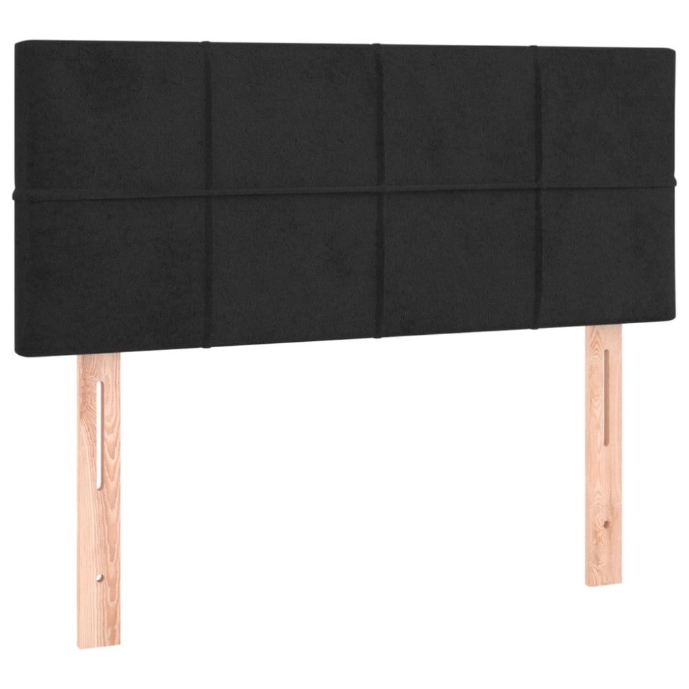 Produktbild för Ramsäng med madrass svart 90x200 cm sammet