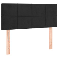 Produktbild för Ramsäng med madrass svart 90x200 cm sammet