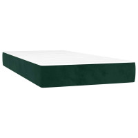 Produktbild för Ramsäng med madrass mörkgrön 90x200 cm sammet