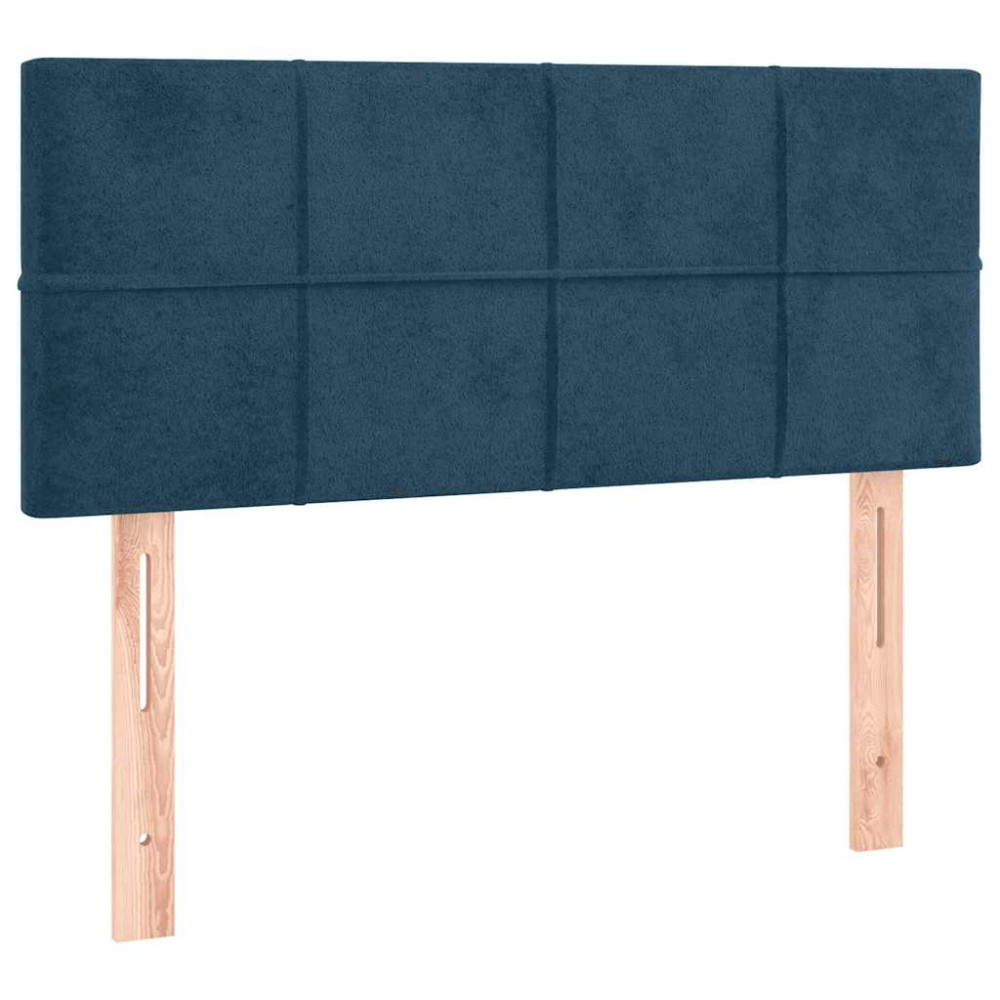 Produktbild för Ramsäng med madrass mörkblå 100x200 cm sammet