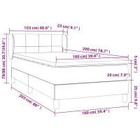 Produktbild för Ramsäng med madrass mörkblå 100x200 cm sammet