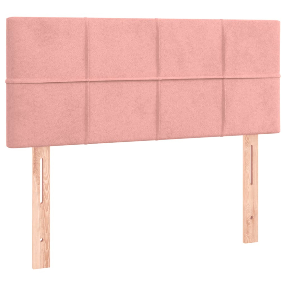 Produktbild för Ramsäng med madrass rosa 100x200 cm sammet