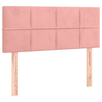 Produktbild för Ramsäng med madrass rosa 100x200 cm sammet