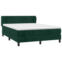 Produktbild för Ramsäng med madrass mörkgrön 140x200 cm sammet