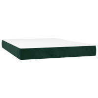 Produktbild för Ramsäng med madrass mörkgrön 140x200 cm sammet