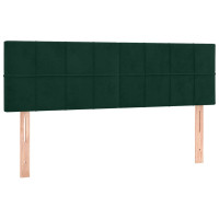 Produktbild för Ramsäng med madrass mörkgrön 140x200 cm sammet