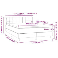 Produktbild för Ramsäng med madrass mörkblå 140x200 cm sammet