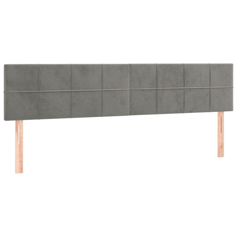 Produktbild för Ramsäng med madrass ljusgrå 180x200 cm sammet