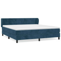 Produktbild för Ramsäng med madrass mörkblå 180x200 cm sammet
