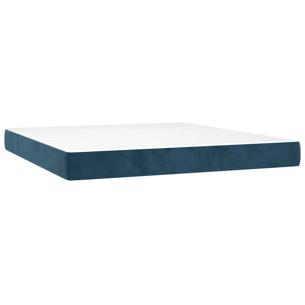 Produktbild för Ramsäng med madrass mörkblå 180x200 cm sammet