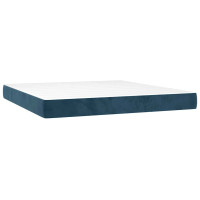 Produktbild för Ramsäng med madrass mörkblå 180x200 cm sammet