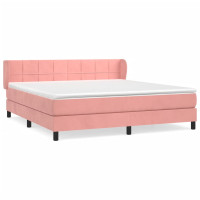 Produktbild för Ramsäng med madrass rosa 180x200 cm sammet