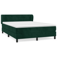 Produktbild för Ramsäng med madrass mörkgrön 140x200 cm sammet