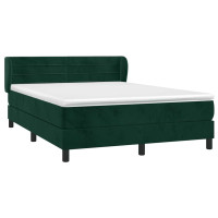 Produktbild för Ramsäng med madrass mörkgrön 140x200 cm sammet