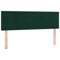 Produktbild för Ramsäng med madrass mörkgrön 140x200 cm sammet