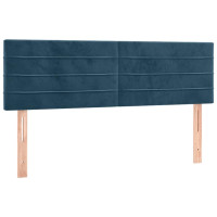 Produktbild för Ramsäng med madrass mörkblå 140x200 cm sammet