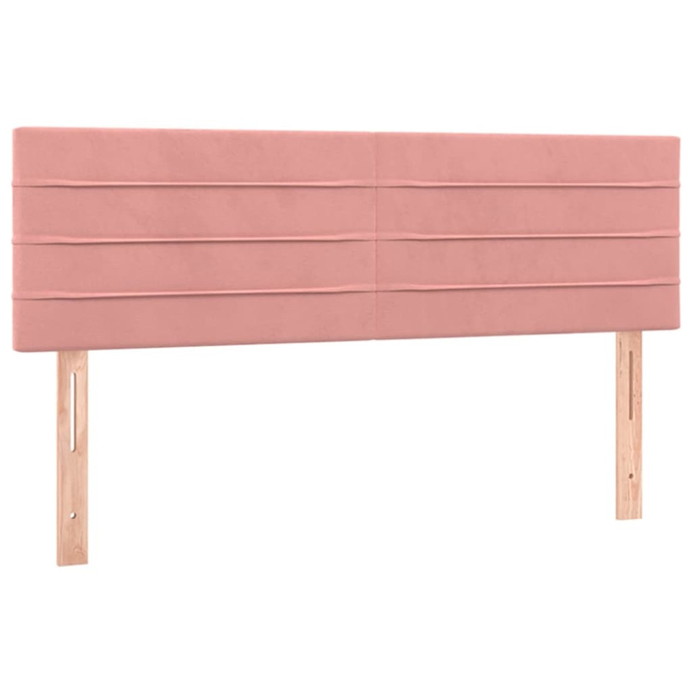 Produktbild för Ramsäng med madrass rosa 140x200 cm sammet