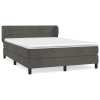 Produktbild för Ramsäng med madrass mörkgrå 160x200 cm sammet