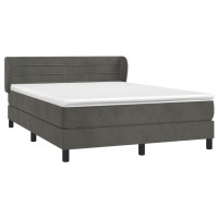 Produktbild för Ramsäng med madrass mörkgrå 160x200 cm sammet