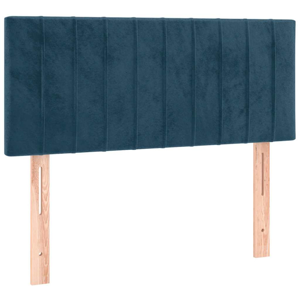 Produktbild för Ramsäng med madrass mörkblå 100x200 cm sammet