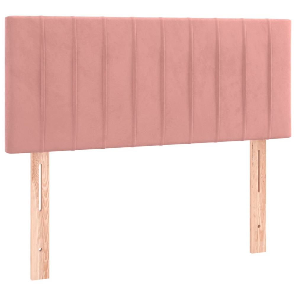 Produktbild för Ramsäng med madrass rosa 100x200 cm sammet