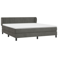 Produktbild för Ramsäng med madrass mörkgrå 160x200 cm sammet