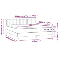 Produktbild för Ramsäng med madrass mörkgrå 160x200 cm sammet