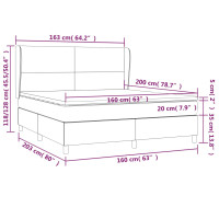 Produktbild för Ramsäng med madrass ljusgrå 160x200 cm tyg