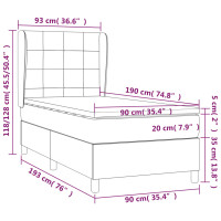 Produktbild för Ramsäng med madrass blå 90x190 cm tyg
