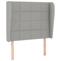 Produktbild för Ramsäng med madrass ljusgrå 90x200 cm tyg