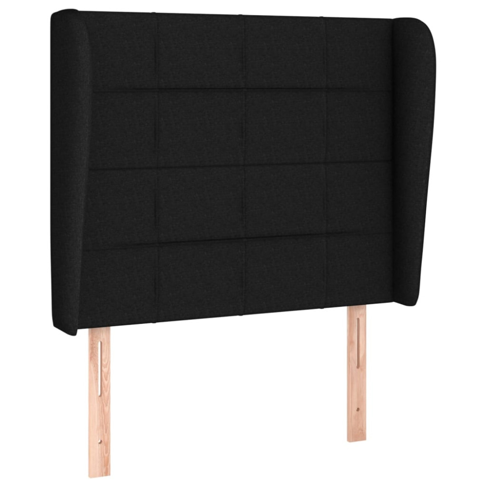 Produktbild för Ramsäng med madrass svart 90x200 cm tyg