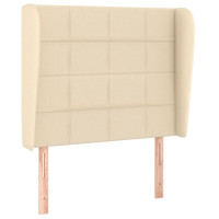 Produktbild för Ramsäng med madrass gräddvit 90x200 cm tyg