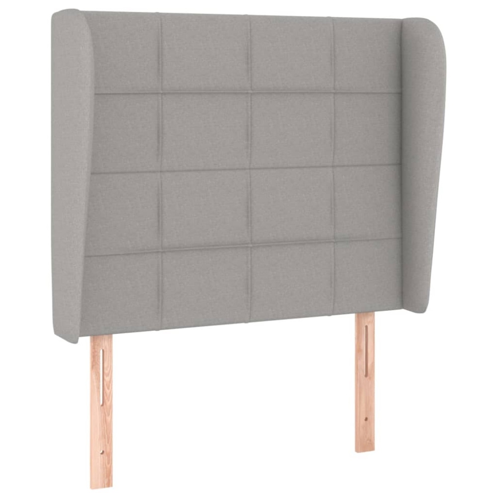 Produktbild för Ramsäng med madrass ljusgrå 100x200 cm tyg